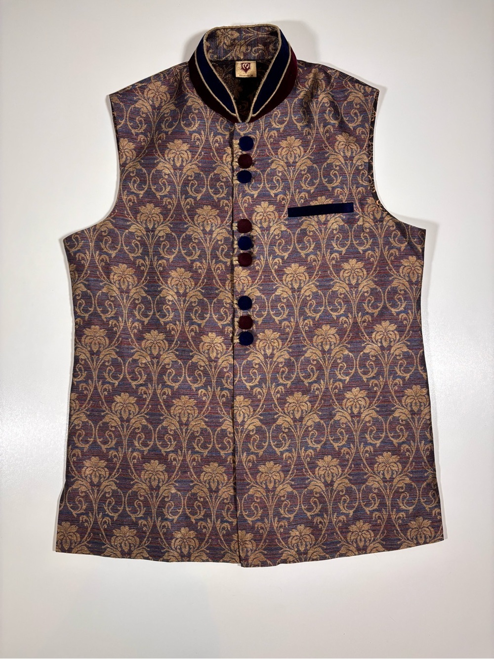 Manyavar Men's Nehru Jacket Bandi Vest Size Medium Indian 38 Brocade